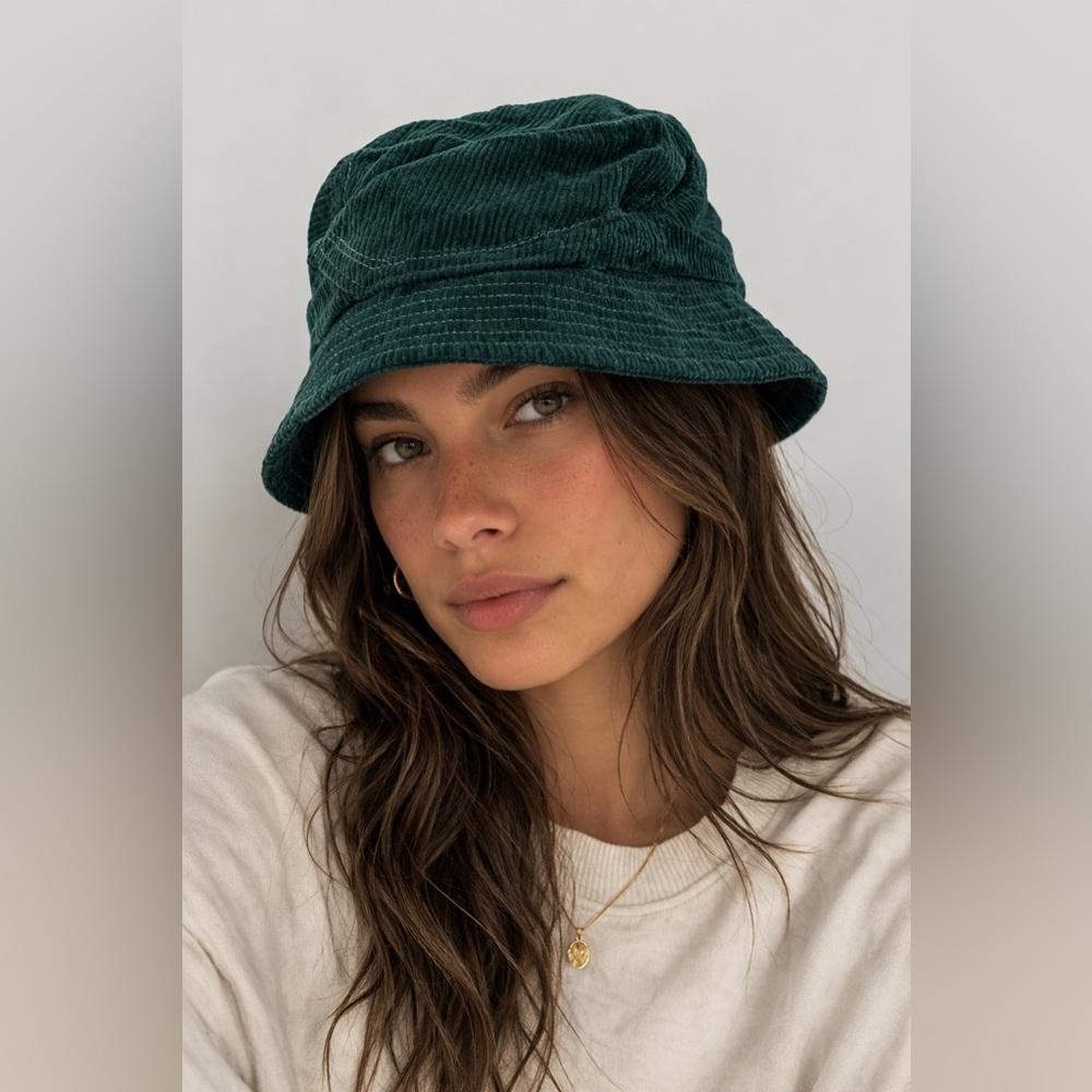 J Crew Size S/M Dark Green Preppy Corduroy Bucket Hat NEW Sporty Fisherman Lake